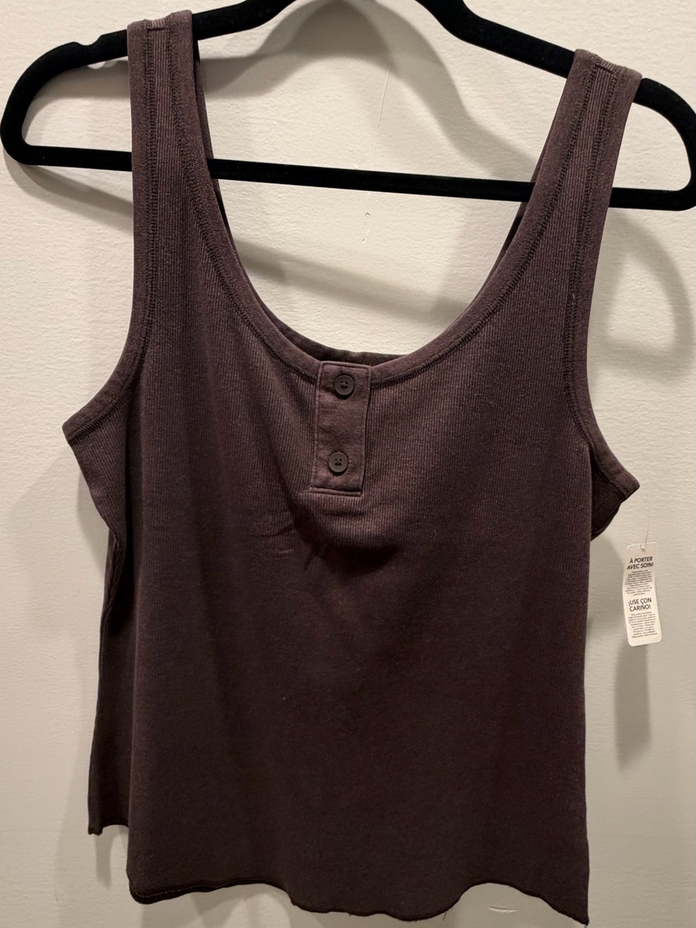 Aerie Ribbed Henley Tank Top - Picture 7 of 8
